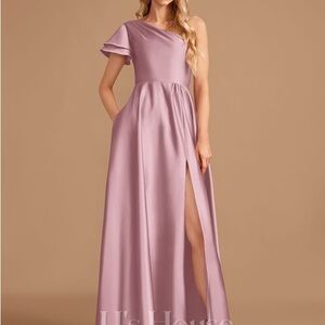 JJs House One-Shoulder Mauve Maxi Dress